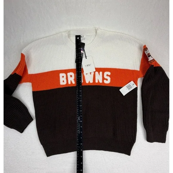 WEAR by Erin Andrews Cleveland Browns NFL Colorblock Sweater Womens Medium NEW - Picture 4 of 10